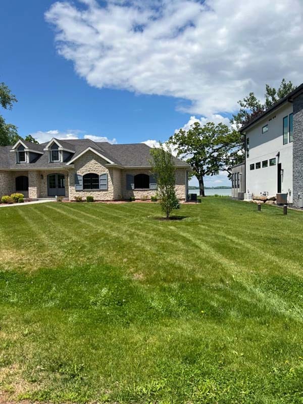 a freshly mowed lawn