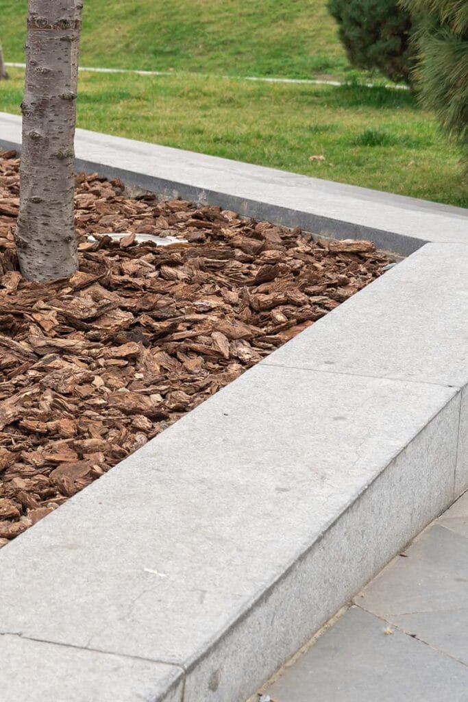 mulch in a landscaped area